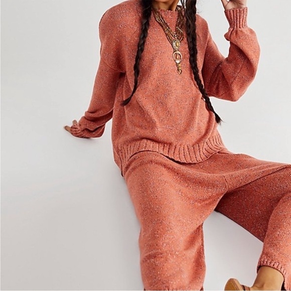 Free People Beach Gio Cozy Coord Set - Harem Pants & Knit Sweater sz XS - Picture 1 of 11